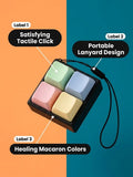 Macaron Keyboard Fidget Toy - Mechanical Switch Stress Relief Keychain, Portable EDC Clicker for Anxiety, ADHD & Focus, Mini Keyboard Fidget with Lanyard, Cute Sensory Gift for Teens & Adults, Relieve Stress Anywhere